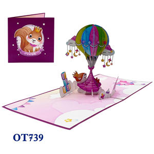 Carte pop-up en papier 3D personnalisée tendance, écureuil bébé, carte pop-up, marque Vietcraft de Hanoï - Product Image 3