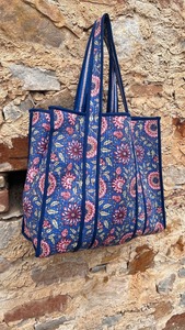 Manufacturer and Wholesaler Large Cotton Weekender <b>Quilted</b> Cotton Oversize Tote <b>Bag</b> Beach Weekender Grocery Summer <b>Bag</b> - Product Image 6