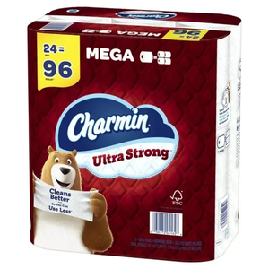 Charmin Ultra-Strong <b>3</b>-<b>Ply</b> <b>Toilet</b> <b>Paper</b> 24 Mega Rolls Bamboo Tissue for Kitchen Bathroom & Baby Care-Made from Virgin Wood Pulp - Product Image 6