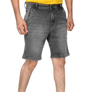 Nouveauté : Short en jean uni pour homme, 100% coton biologique, coupe slim, décontracté, tendance été, séchage rapide, respirant, idéal pour la gym - Product Image 2