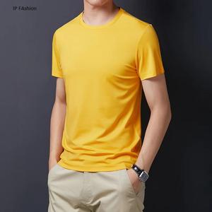Vente en gros – T-shirt unisexe décontracté en coton 100 % (220 GSM), coupe ajustée, manches courtes, épaules tombantes, tricoté, couleur unie, avec logo personnalisé imprimé, écologique - Product Image 2