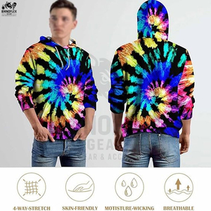 Sweats à capuche tie-dye d'hiver pour hommes - Coton mélangé de haute qualité, couleurs et tailles personnalisables, sweats à capuche tie-dye - Product Image 6