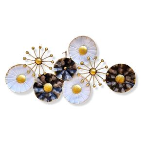 Decoración de pared de Metal para sala de estar, diseño de hojas de flores en forma de rectángulo, arte de pared para decoración del hogar y dormitorio - Product Image 5