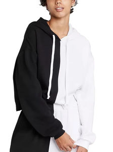 Fashionable <b>Patchwork</b> Long Sleeve Ladies Crop <b>Top</b> Hoodie Pullover Custom Women Hoodies Sweatshirts Wholesale - Product Image 3