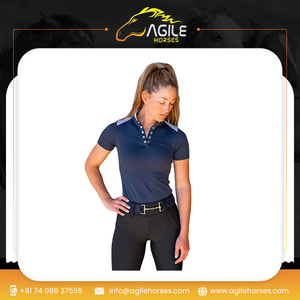 Camisa elegante para montar a caballo para mujer, capa base, ropa ecuestre elástica de 4 vías, fabricación a granel personalizada - Product Image 6