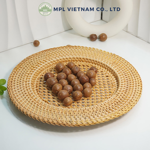 Assiettes de présentation rondes en rotin naturel tissé à la main Tapis de table écologique de taille personnalisée pour la décoration de salle à manger, de mariage et de restaurant - Product Image 5