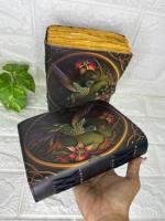 Cuaderno de cuero con estampado de bruja Vintage de colibrí, cuaderno de bocetos de 200 páginas con cubierta colorida, diario de hechizos Wiccan en colores