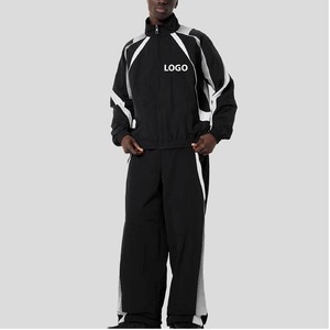 Veste coupe-vent personnalisée jogging ensemble de survêtements en nylon patchwork ensemble deux pièces pour hommes pantalon de survêtement en nylon ensemble de survêtements imperméables - Product Image 1