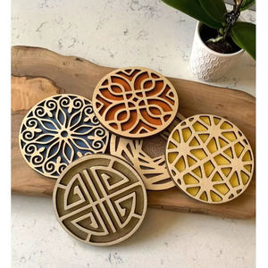 Sous-verre personnalisé en pierre carrée Mdf avec panneau dur de sublimation 3.75 écologique moderne avec sous-verre arrière en liège - Product Image 6