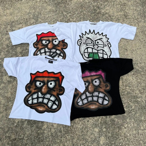 T-shirts pour hommes personnalisés 100% coton respirant recadrée Boxy surdimensionné sérigraphie vêtements en vrac - Product Image 1