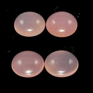 Cabujón calibrado suelto ovalado liso de Calcedonia Rosa Natural de 4mm y 5mm, fabricación al por mayor a granel, joyería gruesa de lujo personalizada - Product Image 1