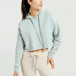 OEM Cotton Fleece Cropped <b>Women's</b> Hoodie-Short Fashion Crop with Front Logo-Eco-Friendly Regular Fit - Product Image 6