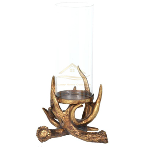 <b>Candle</b> Wax Jar and Stand T Light Holder <b>Set</b> of 3 Gold Color Top and Black Color Base Large Size Candelabra From Indian Supplier - Product Image 3
