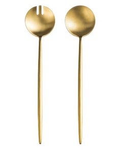 Gold Brass Stainless Steel <b>Salad</b> Server Long Handle Design <b>Salad</b> <b>Tools</b> Kitchenware Tableware Flatware Cutlery Direct Factory2025 - Product Image 2