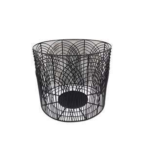 Panier en fil de fer en métal au design élégant de forme ronde fini or pour panier de rangement de cuisine de table avec poignée - Product Image 5