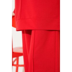 Conjunto básico de 2 piezas para mujer con bolsillo delantero Color rojo - Product Image 4