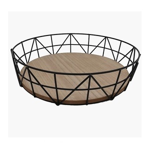 JUEGO DE 3 bandejas de madera para servir comida/té/vajilla de café bandeja decorativa de diseño maravilloso con marco de Metal negro - Product Image 5