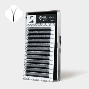 Pestañas YY Lash 0.07 Preformadas en Abanico, Estilo Natural Mate, Fibra PBT Coreana, 7mm de Longitud, Mix 4D 5D, Marca Propia, 3D 20mm de Largo, en Caja - Product Image 1