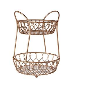 Decoración de mesa de cocina y comedor, cesta de fruta chapada en oro de Metal, decoración de mesa, acabado chapado en oro, cesta de fruta de Metal - Product Image 1