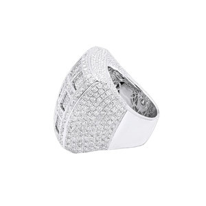 Custom S925 <b>Silver</b> Fully Iced VVS Moissanite Diamond Studded Hip Hop Style Championship <b>Ring</b> for <b>Men</b> and Women - Product Image 4