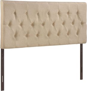 TRIHO HB-0181 Furniture Cambridge Tufted Upholstered Full Size Headboard in Polyester Fabric - Product Image 3