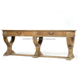 Table à manger rectangulaire de style américain moderne en pin massif de luxe pour chambre à coucher salle de bain entrée atelier maison blanchisserie - Product Image 2