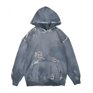 Pull-over écologique pour hommes, poids lourd, surdimensionné, solide, délavé à l'acide vintage, sweat à capuche délavé au soleil pour l'hiver - Product Image 5