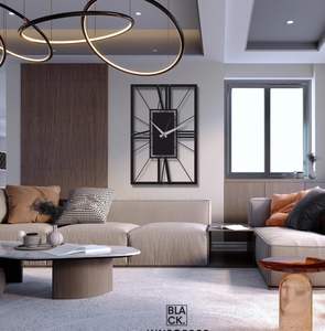 Reloj de pared de metal redondo moderno, Marco minimalista con acabado dorado, diseño de cuarzo silencioso, ideal para el hogar, dormitorio, sala de estar - Product Image 6