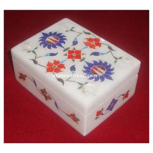 Boîtes de décoration d'intérieur et cadeaux promotionnels de haute qualité, nouveau design, motif en marbre blanc incrusté de fleurs, au meilleur prix - Product Image 1