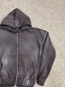 Tendance mode usine taux le plus demandé fermeture éclair à capuche bouffée imprimé 100% coton hiver polaire unisexe sweats à capuche prix pas cher - Product Image 6