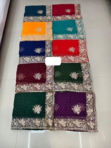 Saree en mousseline de soie organza gracieux avec broderie fine et bordure festonnée offert pour les acheteurs internationaux et les commandes en gros - Product Image 4