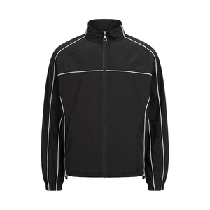 Venta al por mayor de ropa de calle informal para hombre fabricante atlético de nailon reflectante cremallera chándal para hombre chaqueta a rayas chándal - Product Image 5