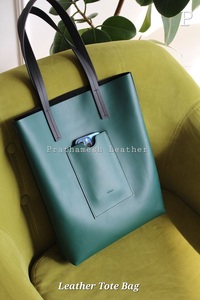 Bolso de mano grande de diseñador elegante y duradero, cuero genuino con estilo espacioso para trabajar y viajar, varios colores con cierre de cremallera - Product Image 3