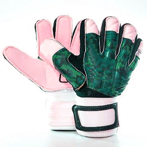 Gants de gardien de but en cuir violet ivoire à doigts coupés avec motif strié et maille respirante pour les matchs de football de haut niveau - Product Image 3