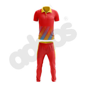 Uniforme de equipo de cricket de secado rápido de alta calidad, recién llegado, color rojo y amarillo del fabricante - Product Image 2