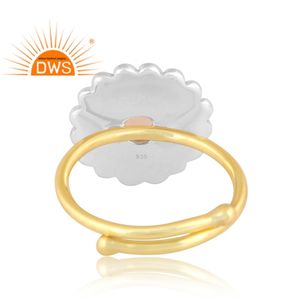 ล่าสุดทำด้วยมือ18พันชุบทองธรรมชาติเอธิโอเปียโอปอลพลอยดอกไม้ออกแบบแหวนซ้อน Demi ผู้ผลิตเครื่องประดับปรับ - Product Image 4