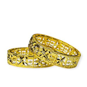 Stylish Classic Geometric Gold Plated Wedding Bangles Bridal & Anniversary Party Wear Collection Wholesale Jewellery - Product Image 1