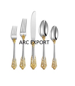 Stylish Design Gold Polished Metal Dinnerware Flatware Cutlery <b>Set</b> for Best Selling Kitchen Ware Wedding Flat Ware Cutlery - Product Image 3
