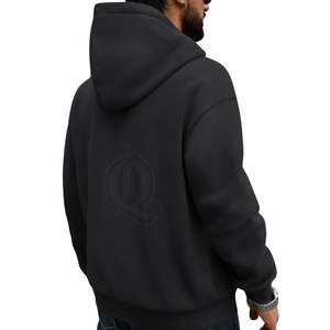 Custom <b>Black</b> <b>Hoodie</b> Men Heavyweight Oversized Drop Shoulder Sweatshirt Blank <b>Plain</b> Cotton Fleece Streetwear Pullover Wholesale - Product Image 5
