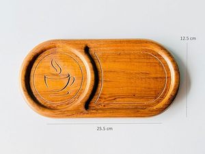 Plato de servicio de madera hecho a mano de fabricación OEM perfecto para hogares modernos que buscan utensilios de cocina funcionales y decorativos - Product Image 6