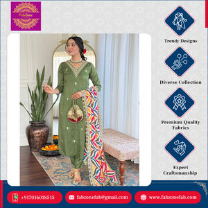 Conjunto de pantalón Dupatta de rayón de viscosa pura, bordado de codificación de secuencia de ropa paquistaní india de diseño tradicional moderno - Product Image 3