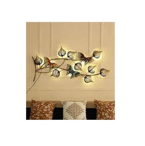 โลหะแขวนผนังตกแต่งหรูหราใบไม้เหล็กสำนักงานกระจกงานฝีมือการออกแบบผนังโลหะเหล็กศิลปะผนังสร้างสรรค์หรูหรา - Product Image 4