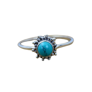 Bague pour homme en argent sterling 925, style bohème, sertie d'une pierre précieuse turquoise, tendance, faite à la main, cadeau idéal pour les fêtes et pour les personnes chères - Product Image 1