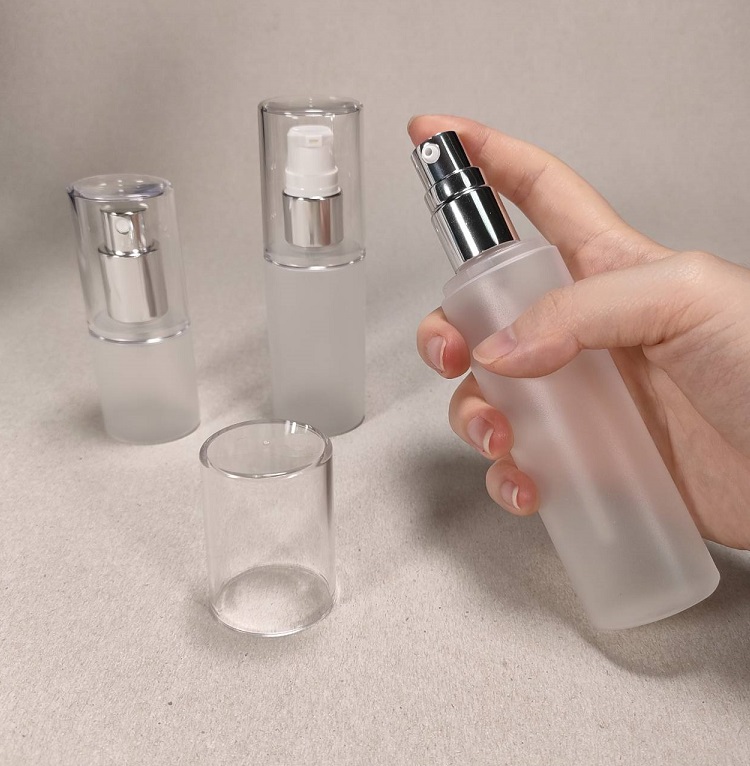 Advanced oval shape Essence frosted lotion bottle