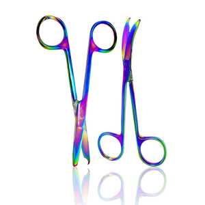 Ciseaux à point de suture avec revêtement en titane multicolore/arc-en-ciel Crochet délicat Parfait pour le retrait de suture, premiers soins par Vaslcare - Product Image 4