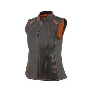 Chaleco informal para motocicleta, chaleco de cuero de vaca para motocicleta - Product Image 1