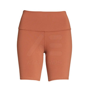 Shorts de yoga respirants en Spandex/Polyester pour femme, marque privée, avec taille élastique et taille mi-haute, pour usage extérieur - Product Image 1
