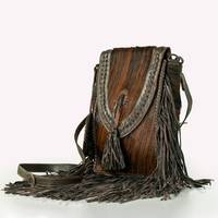 Tas Selempang Kulit Sapi Asli Buatan Tangan, Tas Selempang Gaya Barat, Tas Tangan Bohemian, Tas Vintage dengan Ritsleting Transparan