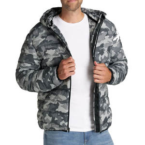 2024 hommes décontracté hiver doudoune haute qualité couleur unie col montant coupe-vent avec lettre poche décoration - Product Image 1