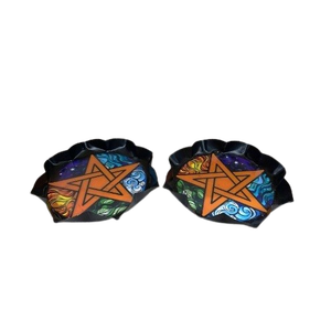 Quemador de incienso de metal negro hecho a mano, soporte de incienso árabe con envoltura de hilo beige para uso aromático - Product Image 3